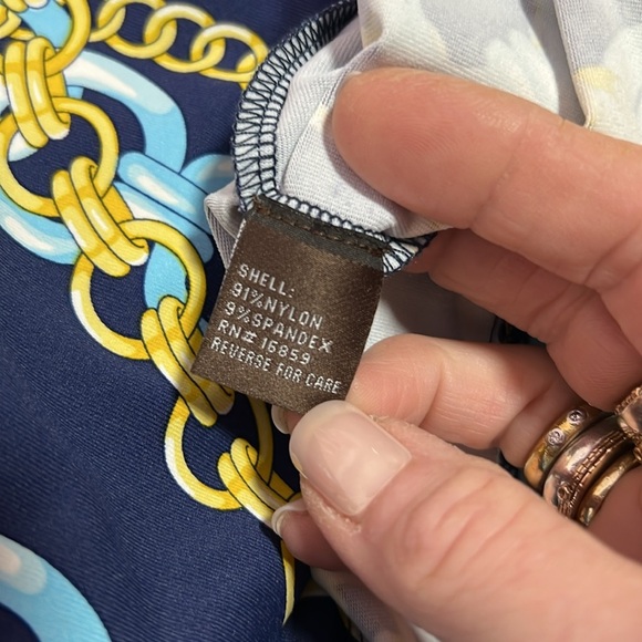 J. McLaughlin Blue Chain Detail Drawstring Waist Boatneck Dress Size Small - Picture 9 of 10